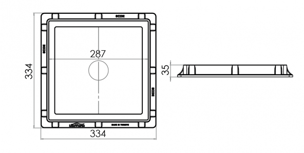 30x30 Rögar Kapağı / Çerçeve + Izgaralı Kapak - Resim 2