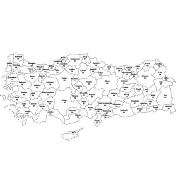Türkiye İl Haritası Kendiliğinden Tutunan Akıllı Kağıt ürün görseli 1