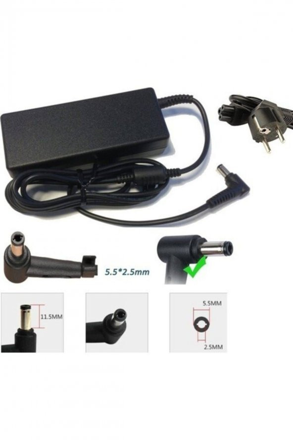 Toshiba Satellite A300-29J, A300-29K Standart Uç Laptop  Adaptörü ÜRÜN1806 ürün görseli 1