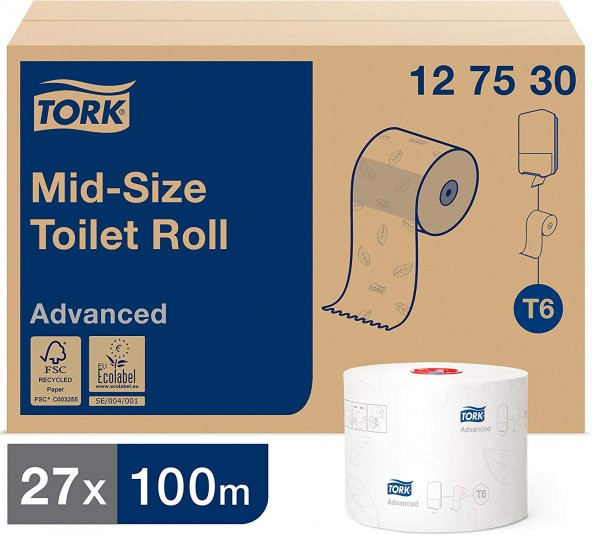 Tork Çift Rulo Tuvalet Kağıdı Advenced 100mt X 27 Rulo (127530) ürün görseli 1