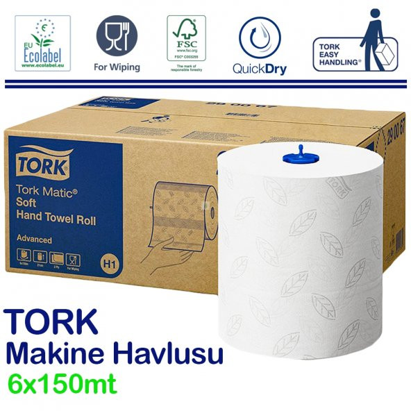 Tork Matic Hareketli Havlu Advanced 150 mt. x 6 Rulo, 21 cm., %100 Selüloz (290067) ürün görseli 1