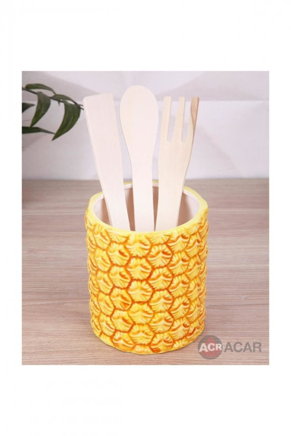 Ananas Serisi Lüx Kaşıklık Ve Kaşık Seti A-Will-008181/12 ürün görseli 1