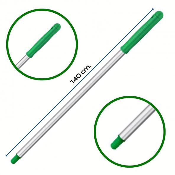 Mulpex Premium Kalite Alüminyum Eloksallı Sap, Vidalı 140 cm. Yeşil ürün görseli 1