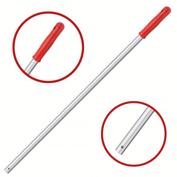 Mulpex Premium Kalite Alüminyum Eloksallı Sap, Delikli 140 cm. Kırmızı ürün görseli 1