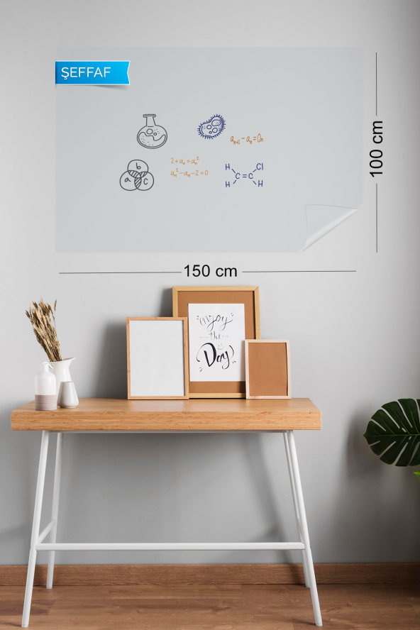 100 x 150 Şeffaf - Yapışkansız Tutunan Akıllı Kağıt * 1 Alana 1 Hediye * ürün görseli 1