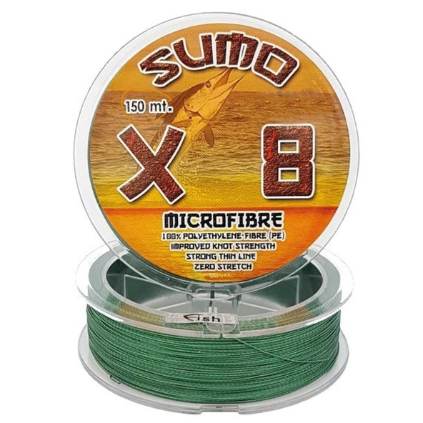 SUMO X8 150m 8 Kat Örgü İp Misina %100 PE Olta Misinası ürün görseli 1