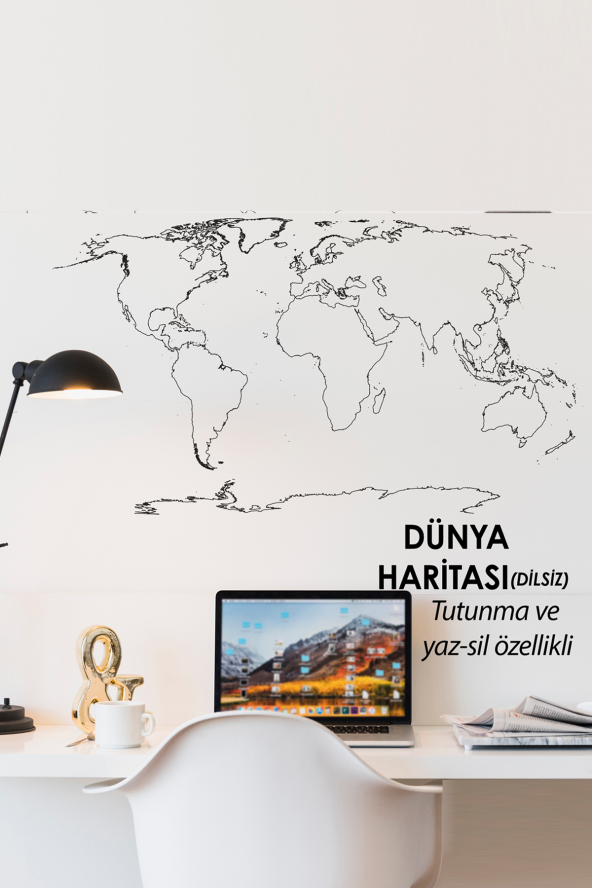 Ülke Bölmesiz Dünya Haritası - Yapışkansız Tutunan Akıllı Kağıt ürün görseli 1