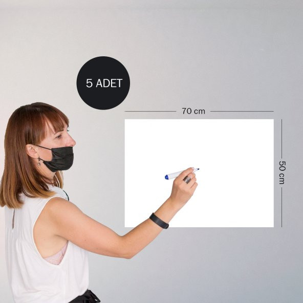 5 Adet 50 Cm x 70 Cm Beyaz - Yapışkansız Tutunan Akıllı Kağıt ürün görseli 1