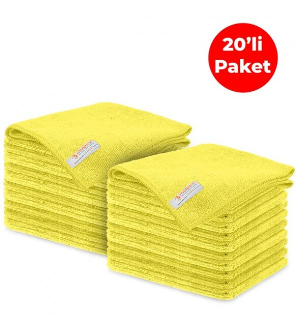 Mulpex Mikrofiber Genel Temizlik Bezi Sarı 40X40 cm. - 20 Adet ürün görseli 1