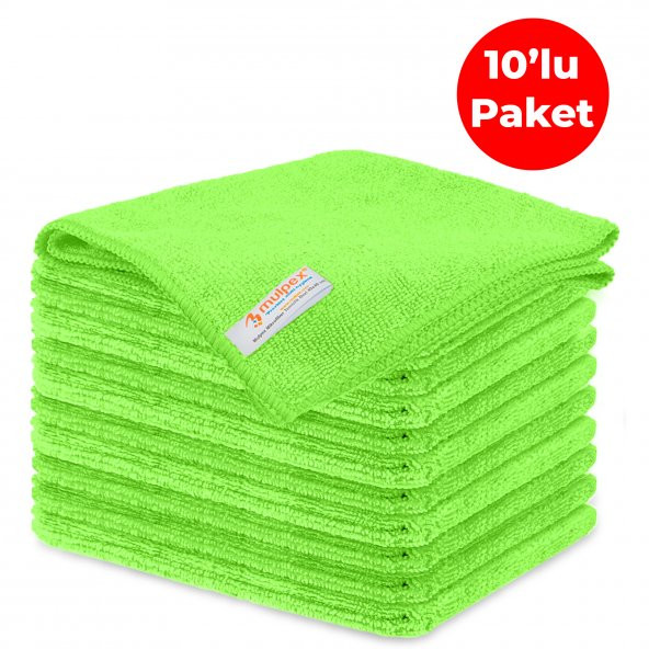 Mulpex Mikrofiber Genel Temizlik Bezi Yeşil 40X40 cm. - 10 Adet ürün görseli 1