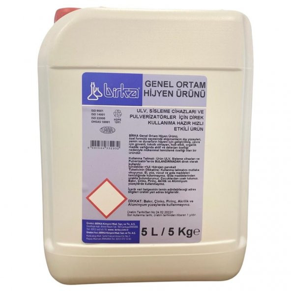Birka Genel Ortam Hijyen Ürünü 5 Lt. (Ulv, Pulverizatör ve Sisleme Cihazları İçin) ürün görseli 1