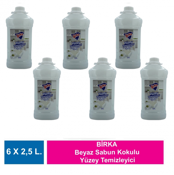 Birka Beyaz Sabun Kokulu Yüzey Temizleyici 6 Adet X 2,5 L. ürün görseli 1