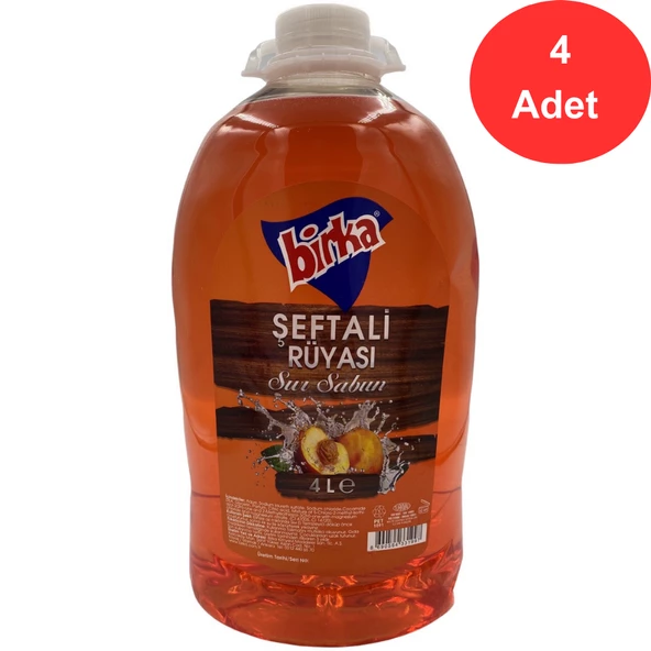 Birka Sıvı El Sabunu, 4 Adet x 4000 ml., Şeftali Kokulu ürün görseli 1