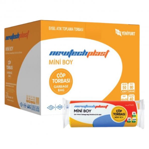 Newtechplast Çöp Torbası, Mini Boy, Beyaz, 40 X 50 cm., 50 Rulo 2000 Adet ürün görseli 1