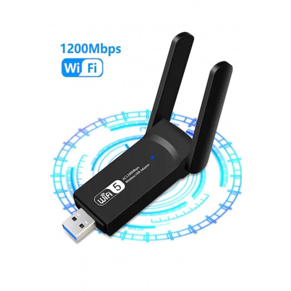 dual band Wifi 5 Ac1200 Mbps Wireless Speed Usb 3.0 Adaptör Kablosuz Çift Anten Wifi Alıcı ürün görseli 1