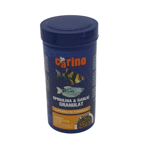 Carino Spirulina & Garlic Granulat Sarımsaklı Balık Yemi 250 ml ürün görseli 1