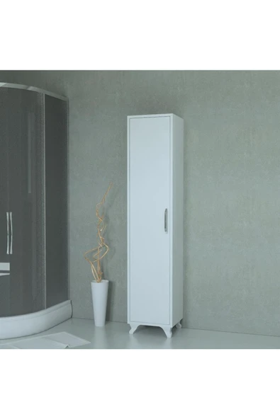 Çok Amaçlı Beyaz Banyo Boy Dolabı ürün görseli 1