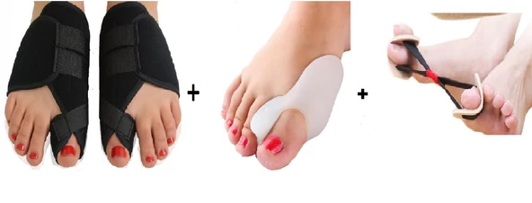 2 Lİ AYAK KEMİK ÇIKINTI İÇİN HALLUKS VALGUS GECE ATELİ  BAŞ PARMAK GECE ATELİ SİLİKON BUNYON SETİ ürün görseli 1