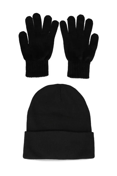 Unisex Siyah Yün Eldiven Bere Set ürün görseli 1