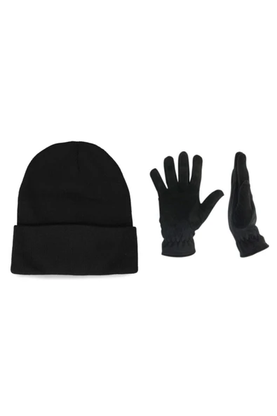 Unisex Polar Eldiven Bere Siyah Set ürün görseli 1