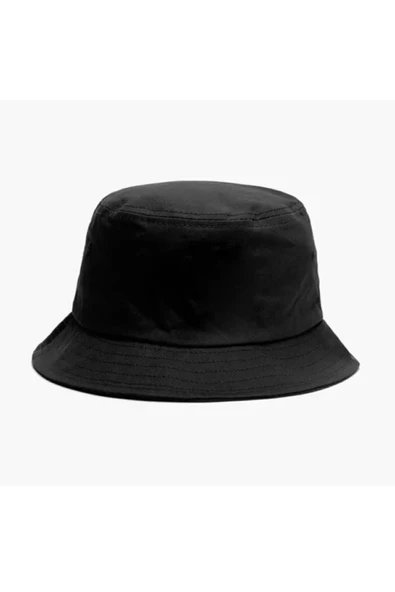 Düz Siyah Kova Şapka Balıkçı Şapka Bucket Hat ürün görseli 1