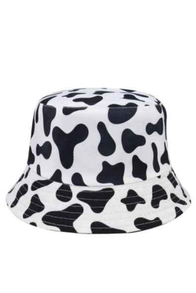 Unisex Inek Desenli Bucket Kova Şapka ürün görseli 1