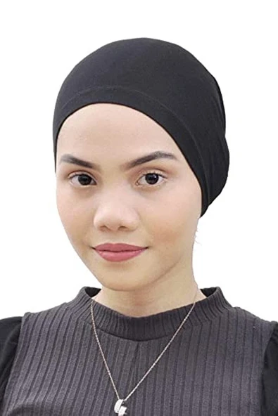 Düz Tesettür Penye Bone 1' Li Paket- Siyah ürün görseli 1