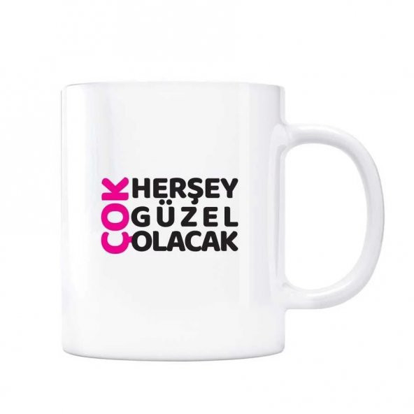Herşey Çok Güzel Olacak Kupa Bardak - Pembe ürün görseli 1