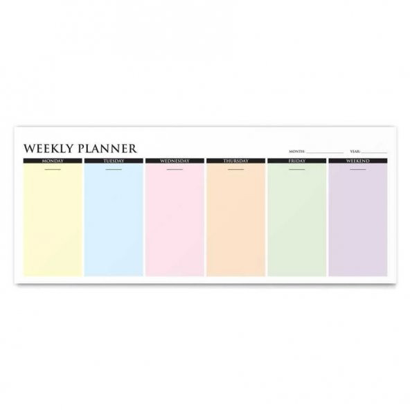 Renkli Haftalık Planlama Defteri Colourful Weekly Planner - Resim 2