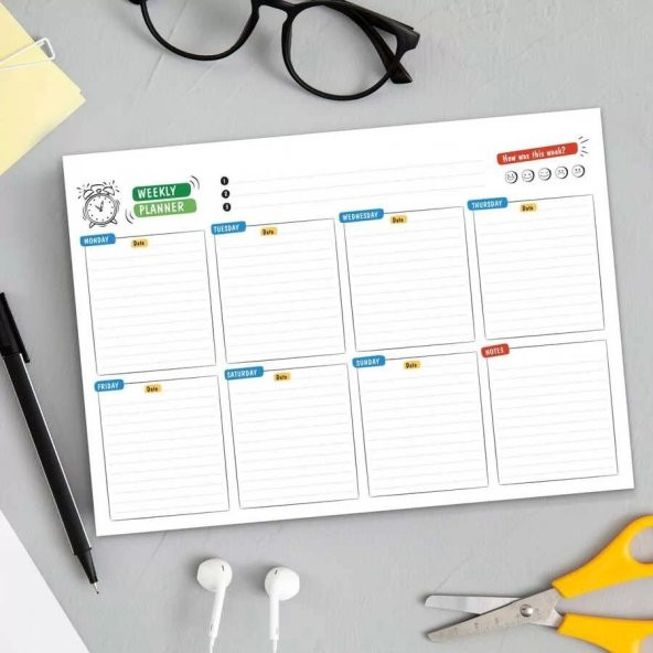 Mod Haftalık Planlama Not Defteri Mode Weekly Planner Notebook ürün görseli 1