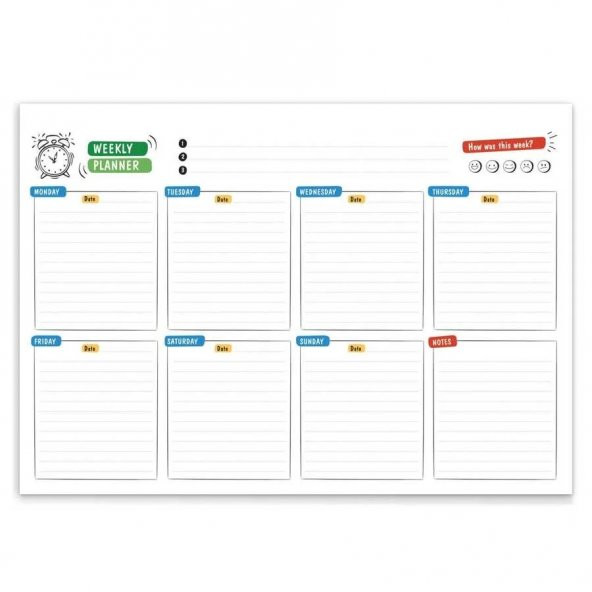 Mod Haftalık Planlama Not Defteri Mode Weekly Planner Notebook - Resim 2