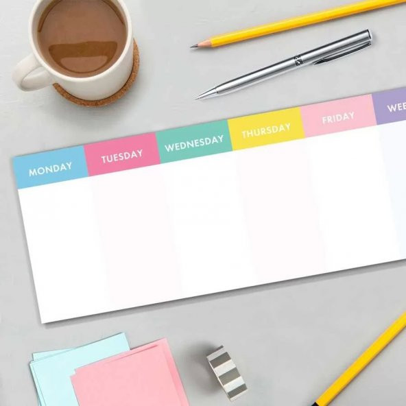 Renkli Günler Haftalık Planlama Defter Colorful Days Weekly Planner ürün görseli 1