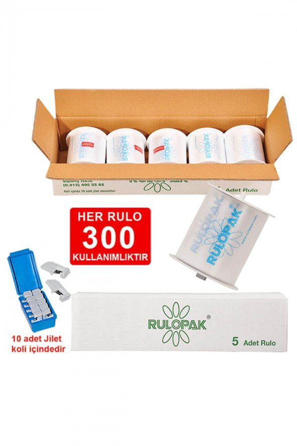 Rulopak R-2200 Manuel Kollu Hijyenik Klozet Kapağı Rulosu - 5 Adet ürün görseli 1