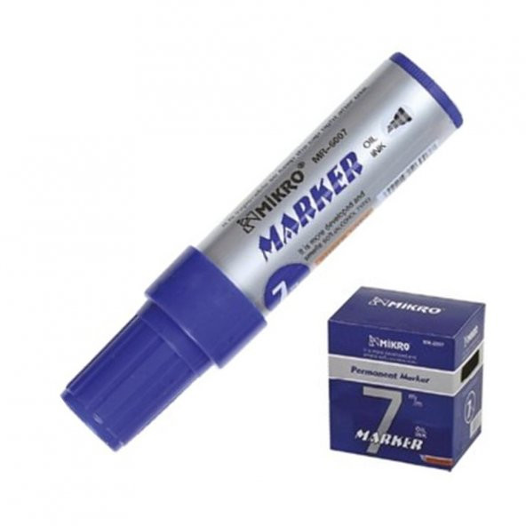 Permanent Markör Marker Kesik Uçlu Koli Kalemi Mavi 7 mm Mr-6010 1 Adet ürün görseli 1