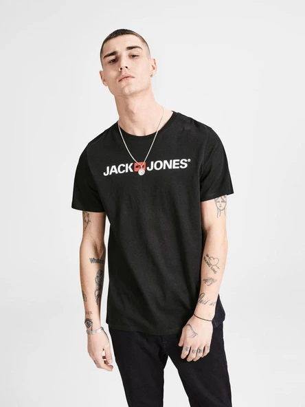 JACK JONES Yazılı Erkek Tişört 12137126 ürün görseli 1