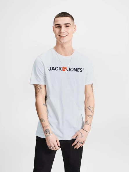 JACK JONES Yazılı Erkek Tişört 12137126 ürün görseli 1