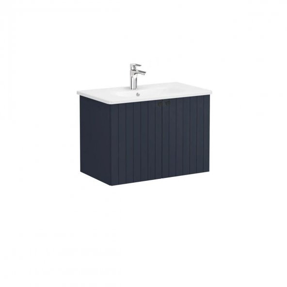 Vitra Root Groove 80 cm Lacivert Kapaklı Banyo Dolabı Alt Modül Lavabo ürün görseli 1