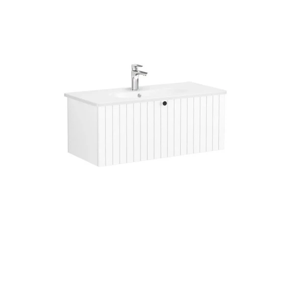 Vitra Root Groove 100 cm Beyaz Çekmeceli Banyo Dolabı Alt Modül Lavabo ürün görseli 1