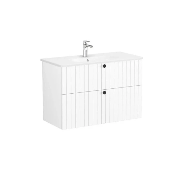 Vitra Root Groove 100 cm Beyaz Çekmeceli Banyo Dolabı Alt Modül Lavabo ürün görseli 1