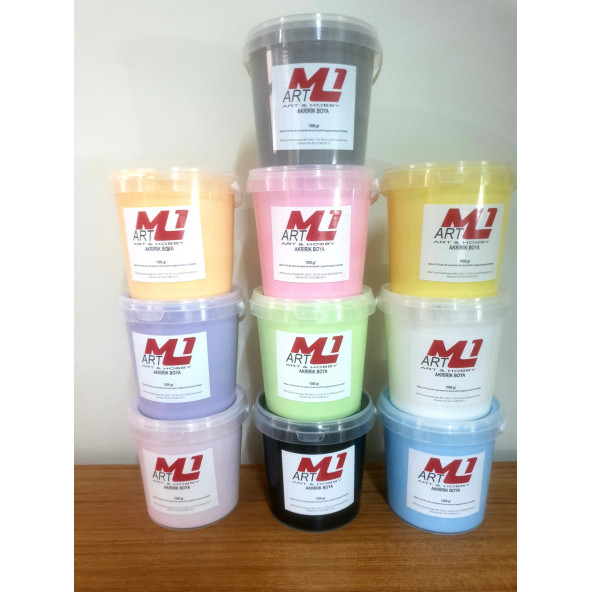 M1 ART Akrilik Boya 1.kg --10 Renk Seçeneği, Ahşap, Tuval, Seramik , Duvar ,Taş ürün görseli 1