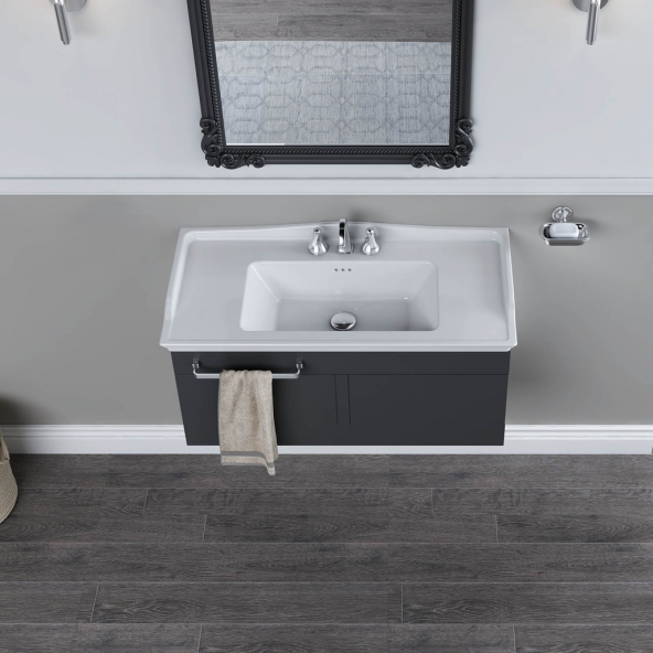 Turkuaz Cerastyle Kapadokya Etajer Uyum Damlalık Lavabo 65x48 Cm ürün görseli 1