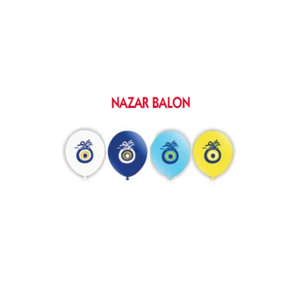 Vatan Balon Nazar Boncuğu Baskılı Koyu Mavi 100 LÜ VT912 ürün görseli 1