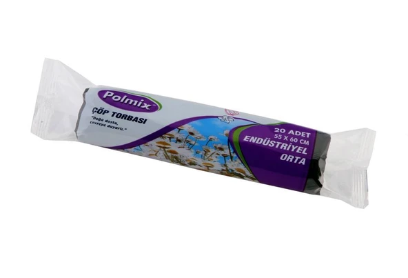 Omnipazar Polmix End Orta Boy Çöp Poşeti 55x60cm 20 Rulo 400 Ad 3 kg Siyah ürün görseli 1