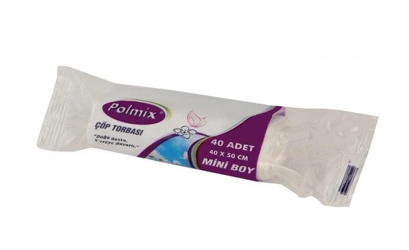Omnipazar Polmix Mini Boy Çöp Torbası 40x50 cm Beyaz 50 Rulo 2000 Adet ürün görseli 1