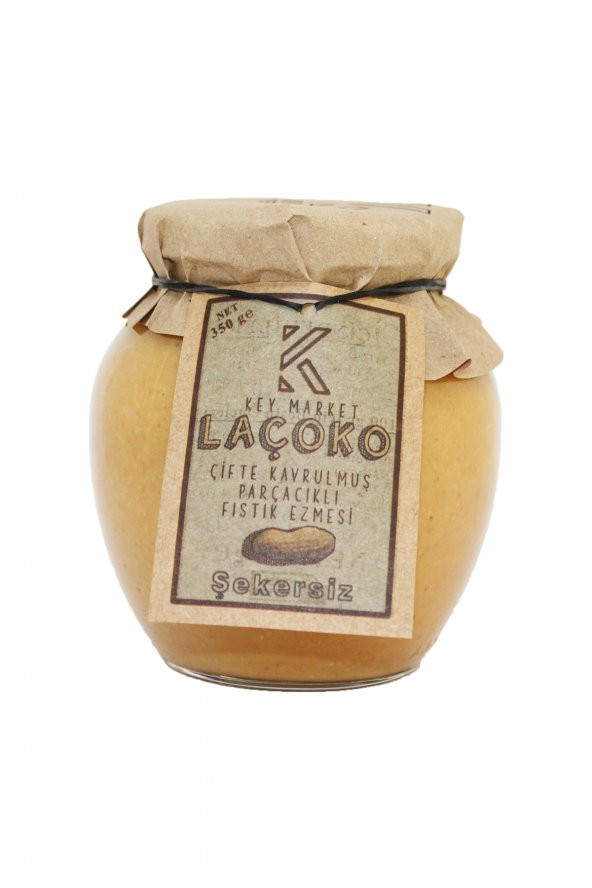 Laçoko Şekersiz Katkısız Glutensiz Vegan Doğal Çifte Kavrulmuş Parçacıklı Yer Fıstığı Ezmesi 350 G ürün görseli 1