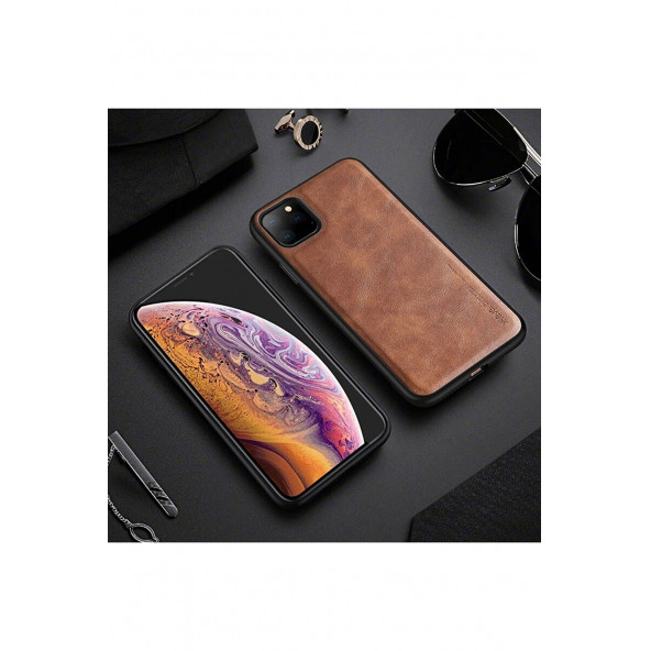 DESİNGSHOP Lüks Deri Kılıf Iphone 11 Darbeye Dayanıklı Arka Telefon Kapak ürün görseli 1