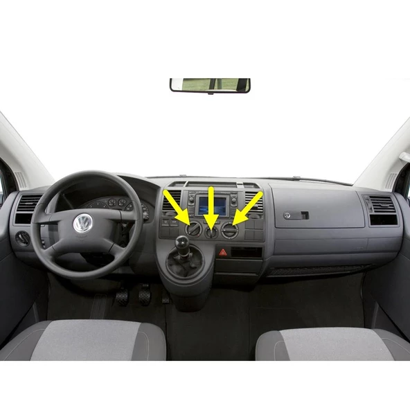 VW Transporter T5 2004-10 Kalorifer Kumanda Düğme Tuş Seti 7H0819045F ürün görseli 1