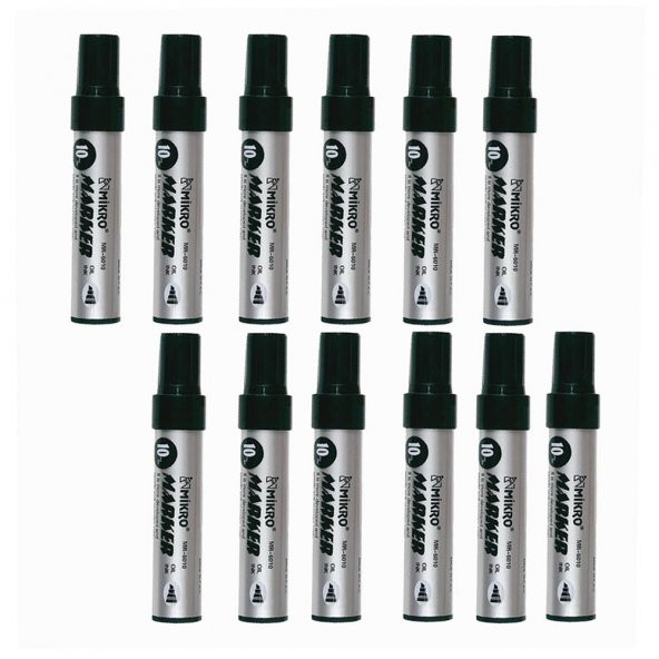 Siyah Permanent Markör Marker Kesik Uçlu Koli Kalemi Siyah 10 mm Mr-6010 12 Adet ürün görseli 1