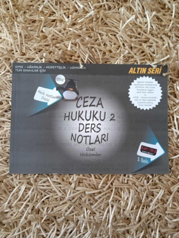 CEZA HUKUKU DERS NOTLARI  - 2   Özel  Hükümler   / KPSS * HAKİMLİK * MÜFETTİŞLİK * UZMANLIK * TÜM SINAVLAR İÇİN  - ALTIN SERİ ürün görseli 1