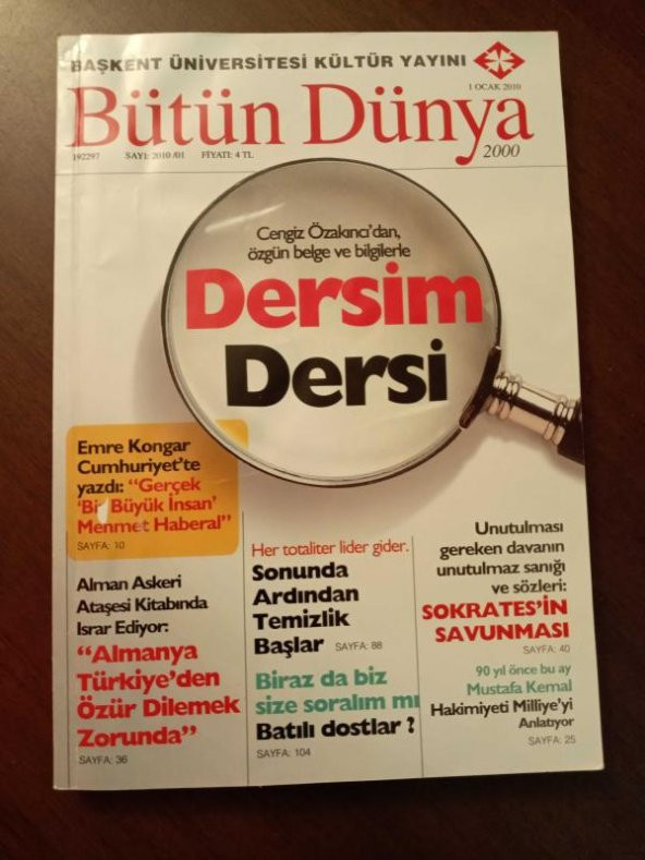 BÜTÜN DÜNYA Sayı: 2010/01 *   OCAK 2010  / Cengiz  Özakıncı'dan özgün belge ve bilgilerle  DERSİM  DERSİ  * Her totaliter lider gider. ürün görseli 1